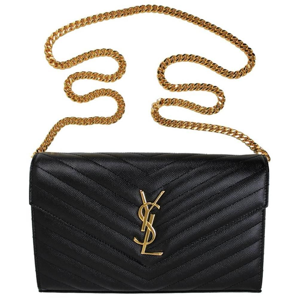 Saint Laurent Bag Chain Shoulder Chain Wallet 2WAY Leather